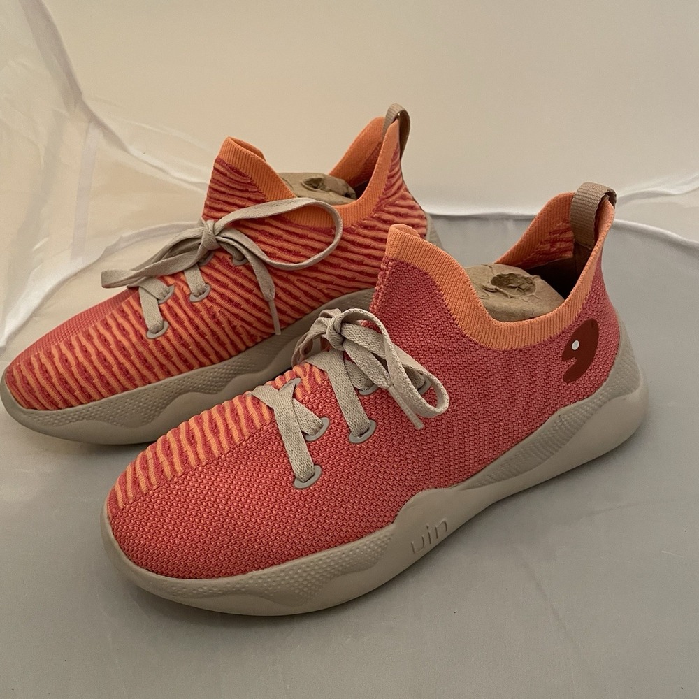 UIN Coral Pink Orange Red Mijas Shoes Women's Size 6, Slip On - Picture 5 of 9